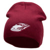 Speeding Car Embroidered 8 inch Acrylic Short Blank Beanie - Maroon OSFM