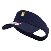 Colorful Fist Embroidered Cotton Twill Sun Visor - Navy OSFM