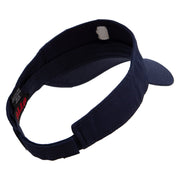 Colorful Fist Embroidered Cotton Twill Sun Visor - Navy OSFM