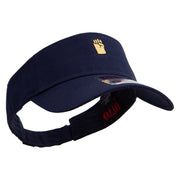 Colorful Fist Embroidered Cotton Twill Sun Visor - Navy OSFM