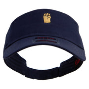 Colorful Fist Embroidered Cotton Twill Sun Visor - Navy OSFM