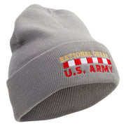 National Guard US Army Embroidered 12 inch Acrylic Cuffed Long Beanie - Grey OSFM