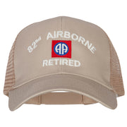 82nd Airborne Retired Embroidered Solid Cotton Mesh Pro Cap