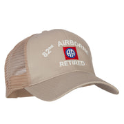 82nd Airborne Retired Embroidered Solid Cotton Mesh Pro Cap