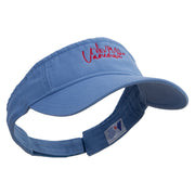 Red Vancouver Skyline Embroidered Pro Style Cotton Twill Washed Visor - Lt-Blue OSFM