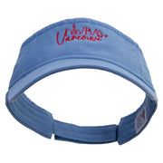 Red Vancouver Skyline Embroidered Pro Style Cotton Twill Washed Visor - Lt-Blue OSFM