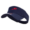 Horse Racing With Rider Embroidered Cotton Twill Sun Visor - Navy OSFM