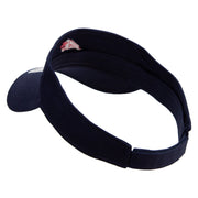 Horse Racing With Rider Embroidered Cotton Twill Sun Visor - Navy OSFM