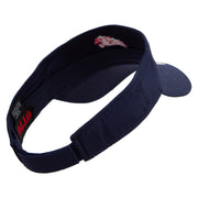 Horse Racing With Rider Embroidered Cotton Twill Sun Visor - Navy OSFM