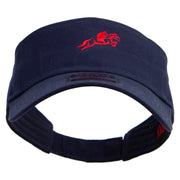 Horse Racing With Rider Embroidered Cotton Twill Sun Visor - Navy OSFM