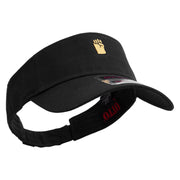 Colorful Fist Embroidered Cotton Twill Sun Visor - Black OSFM