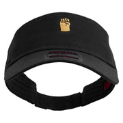 Colorful Fist Embroidered Cotton Twill Sun Visor - Black OSFM