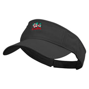 Cuba Sign with Flowers Embroidered Prostyle Cotton Twill Washed Visor - Black OSFM