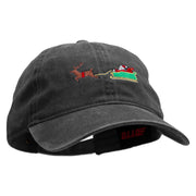 Santa In Transit Embroidered Washed Cotton Brass Buckle Cap