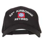 82nd Airborne Retired Embroidered Solid Cotton Mesh Pro Cap