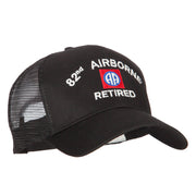 82nd Airborne Retired Embroidered Solid Cotton Mesh Pro Cap