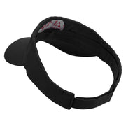 Red Vancouver Skyline Embroidered Pro Style Cotton Twill Washed Visor - Black OSFM