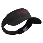 Red Vancouver Skyline Embroidered Pro Style Cotton Twill Washed Visor - Black OSFM