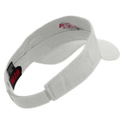 Horse Racing With Rider Embroidered Cotton Twill Sun Visor - White OSFM