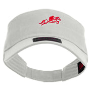 Horse Racing With Rider Embroidered Cotton Twill Sun Visor - White OSFM