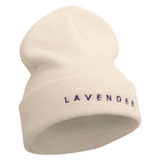 Lavender Embroidered 12 inch Long Knitted Beanie - Birch OSFM