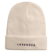 Lavender Embroidered 12 inch Long Knitted Beanie - Birch OSFM