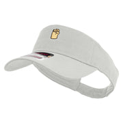 Colorful Fist Embroidered Cotton Twill Sun Visor - White OSFM