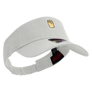 Colorful Fist Embroidered Cotton Twill Sun Visor - White OSFM