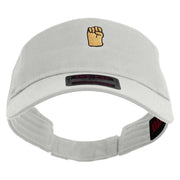 Colorful Fist Embroidered Cotton Twill Sun Visor - White OSFM