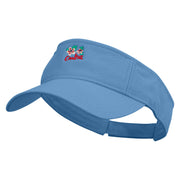 Cuba Sign with Flowers Embroidered Prostyle Cotton Twill Washed Visor - Lt-Blue OSFM