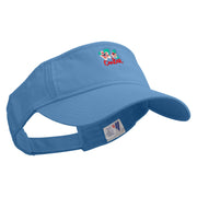 Cuba Sign with Flowers Embroidered Prostyle Cotton Twill Washed Visor - Lt-Blue OSFM