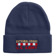 National Guard US Army Embroidered 12 inch Acrylic Cuffed Long Beanie - Navy OSFM