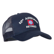 82nd Airborne Retired Embroidered Solid Cotton Mesh Pro Cap