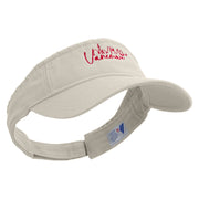 Red Vancouver Skyline Embroidered Pro Style Cotton Twill Washed Visor - Stone OSFM