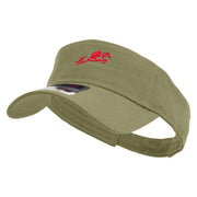 Horse Racing With Rider Embroidered Cotton Twill Sun Visor - Khaki OSFM