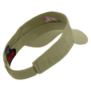 Horse Racing With Rider Embroidered Cotton Twill Sun Visor - Khaki OSFM