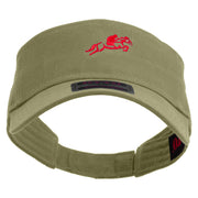 Horse Racing With Rider Embroidered Cotton Twill Sun Visor - Khaki OSFM