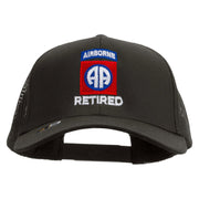 Licensed 82nd Airborne Retired Embroidered Solid Cotton Twill Mesh Prostyle Cap - Charcoal OSFM