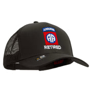 Licensed 82nd Airborne Retired Embroidered Solid Cotton Twill Mesh Prostyle Cap - Charcoal OSFM