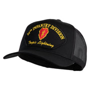25th Infantry Division Tropic Lightening Patched Solid Cotton Twill Mesh Prostyle Cap - Black OSFM