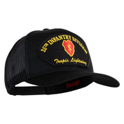 25th Infantry Division Tropic Lightening Patched Solid Cotton Twill Mesh Prostyle Cap - Black OSFM