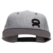 Our Embroidered Black Belt Patched Flat Bill Snapback Two Tone Cap - H-Black-Grey OSFM