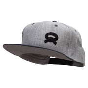 Our Embroidered Black Belt Patched Flat Bill Snapback Two Tone Cap - H-Black-Grey OSFM