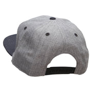 Our Embroidered Black Belt Patched Flat Bill Snapback Two Tone Cap - H-Black-Grey OSFM