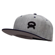 Our Embroidered Black Belt Patched Flat Bill Snapback Two Tone Cap - Navy-Grey OSFM