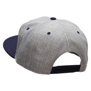 Our Embroidered Black Belt Patched Flat Bill Snapback Two Tone Cap - Navy-Grey OSFM