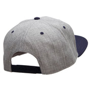 Our Embroidered Black Belt Patched Flat Bill Snapback Two Tone Cap - Navy-Grey OSFM