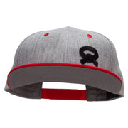 Our Embroidered Black Belt Patched Flat Bill Snapback Two Tone Cap - Red-Grey OSFM