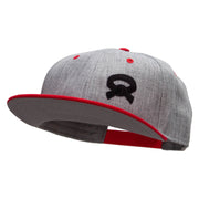 Our Embroidered Black Belt Patched Flat Bill Snapback Two Tone Cap - Red-Grey OSFM