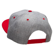 Our Embroidered Black Belt Patched Flat Bill Snapback Two Tone Cap - Red-Grey OSFM